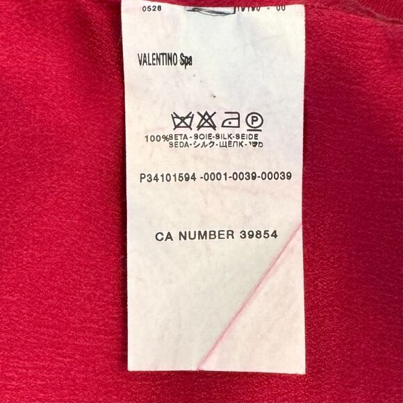 Valentino Silk Sheath Dress Ruffle Raspberry Pink | Fits like Medium - Picture 12 of 13